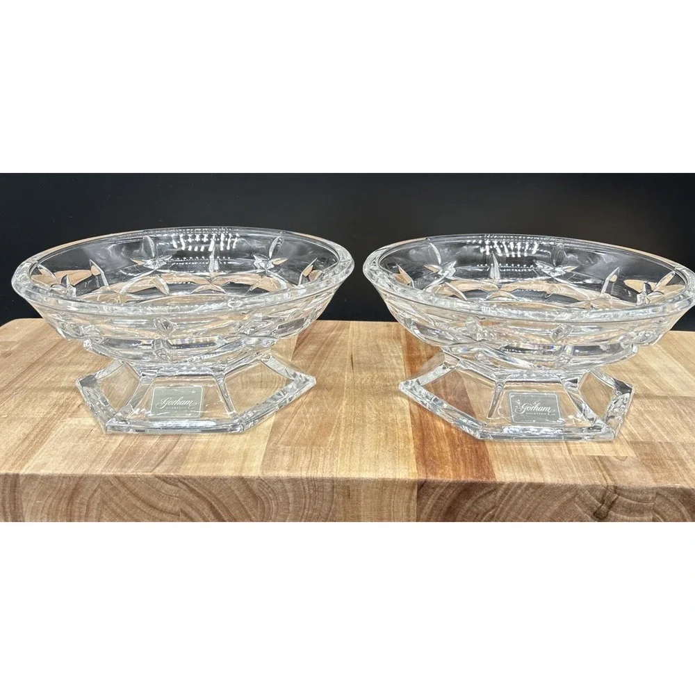Gorham Crystal Lady Anne Pillar Candle Holder / Candy Dish